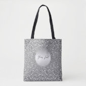 Zilveren Glitter Frame Tote Tas (Voorkant)