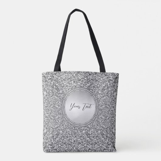 Zilveren Glitter Frame Tote Tas (Achterkant)