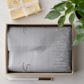Zilveren Glitter Geborstelde Metaal Monogram Naam Tissuepapier (Geschenk)