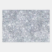 Zilveren Glitter Glam Bling Trendy Stijlvolle Cade Inpakpapier Vel (Voorkant 3)