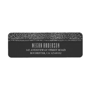 Zilveren Glitter  Glam Bruiloft Etiket