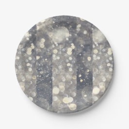 Zilveren Glitter Glamour Glam Moderne Trend Papieren Bordje
