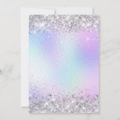 Zilveren Glitter Glanzende Iriserende Folie Sweet  Kaart (Achterkant)