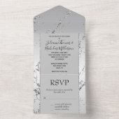 Zilveren Glitter Glitzy Marmer All In One Uitnodiging (Binnen)