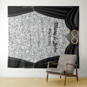 Zilveren Glitter Goud Infinity Zwart Gordijn Wandkleed (In Situ (horizontaal))