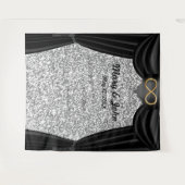 Zilveren Glitter Goud Infinity Zwart Gordijn Wandkleed (Voorkant (horizontaal))