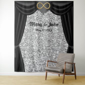 Zilveren Glitter Goud Infinity Zwart Gordijn Wandkleed (In situ)