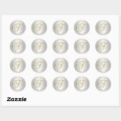 Zilveren Glitter Goud Monogram Bruiloft Envelop Af Ronde Sticker (Vel)