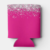 Zilveren Glitter Heet Roze 50ste Verjaardag Blikjeskoeler (Achterkant)