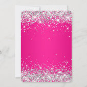 Zilveren Glitter Heet Roze Gradiënt 30e Verjaardag Kaart (Achterkant)