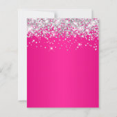 Zilveren Glitter Heet Roze Ombre 60e Verjaardag (Achterkant)