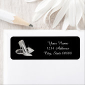 Zilveren Glitter Hoge Hak Schoen Adresetiketten Etiket (Insitu)