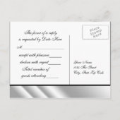 Zilveren Glitter Hoge Hak Schoen RSVP Uitnodiging Briefkaart (Achterkant)