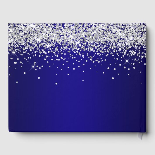 Zilveren Glitter Indigo Blauw Ombre 40 & Fabulous Gastenboek (Achterkant)