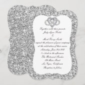 Zilveren Glitter Infinity Hart Bruiloft Uitnodigin Kaart (Voorkant / Achterkant)