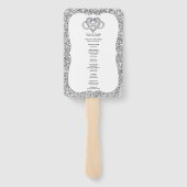 Zilveren Glitter Infinity Hart Trouwprogramma Fans Handwaaier (Achterkant)