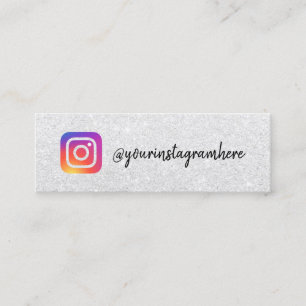 Zilveren glitter Instagram logo social media scrip Contactkaartje