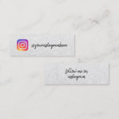 Zilveren glitter Instagram logo social media scrip Contactkaartje (Voorkant / Achterkant)