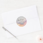 Zilveren Glitter Iridescent Holographic Bedankt Ronde Sticker (Envelop)