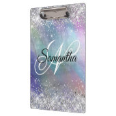 Zilveren Glitter Iriserende Folie Fancy Monogram Klembord (Links)