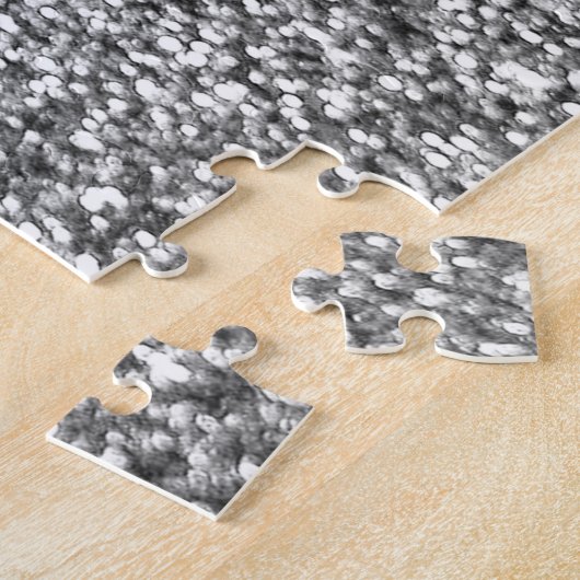 Zilveren Glitter Jigsaw Puzzle Legpuzzel (Zijkant)