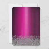 Zilveren Glitter Jurk Paarse Metaalglans Kaart (Achterkant)