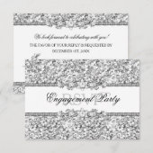 Zilveren Glitter & Juweel Bruiloft RSVP Kaart (Voorkant / Achterkant)