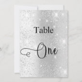 Zilveren glitter kalligrafie tafel een kaart (Voorkant)