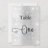 Zilveren glitter kalligrafie tafel een kaart (Achterkant)
