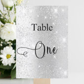 Zilveren glitter kalligrafie tafel een kaart