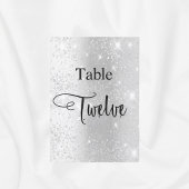 Zilveren glitter kalligrafie tafel twaalf 12 kaart