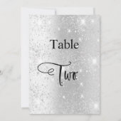 Zilveren glitter kalligrafie tafel twee kaart (Achterkant)