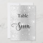 Zilveren glitter kalligrafie tafel zeven 7 kaart (Achterkant)
