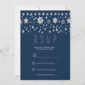 Zilveren glitter Kerst fee licht winter RSVP Kaart (Voorkant)