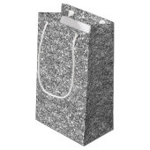 Zilveren Glitter Klein Cadeauzakje (Achterkant Gekanteld)