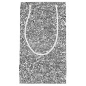 Zilveren Glitter Klein Cadeauzakje (Voorkant)