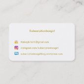 Zilveren Glitter Kunststof Visitekaartje (Achterkant)