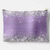 Zilveren Glitter Licht Paarse Folie Fancy Monogram Etui (Achterkant)