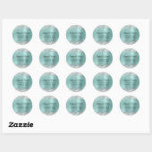 Zilveren Glitter Licht Turquoise Trouwverjaardag Ronde Sticker (Vel)