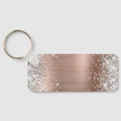 Zilveren Glitter Lichte Paarse Folie Fancy Monogra Sleutelhanger (Achterkant)