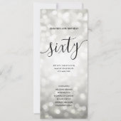 Zilveren Glitter Lichten 60e Verjaardagprogramma's Kaart (Voorkant)