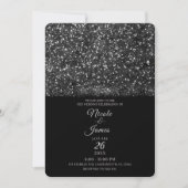 Zilveren Glitter Lichtjes Bruiloft Kaart (Voorkant)