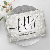 Zilveren Glitter Lights 50th Verjaardag Dank u Bedankkaart