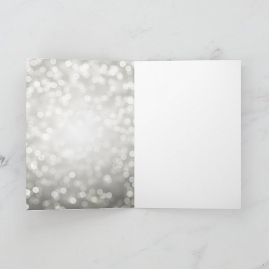 Zilveren Glitter Lights 60th Verjaardag Dank u Bedankkaart (Binnen)