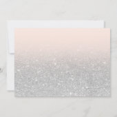 Zilveren glitter lijst blush ombre foto Sweet 16 Kaart (Achterkant)