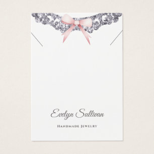 Zilveren glitter lijst boog ketting display kaart
