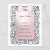 Zilveren glitter lijst roze boog flyer (Voorkant)