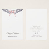 Zilveren glitter lijst roze boog oorbel display ka visitekaartje (Voorkant /achterkant)