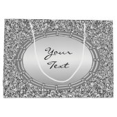 Zilveren Glitter Lijsten geschenkzak Groot Cadeauzakje (Achterkant)