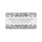 Zilveren Glitter Look Bruiloft Etiket (Voorkant)